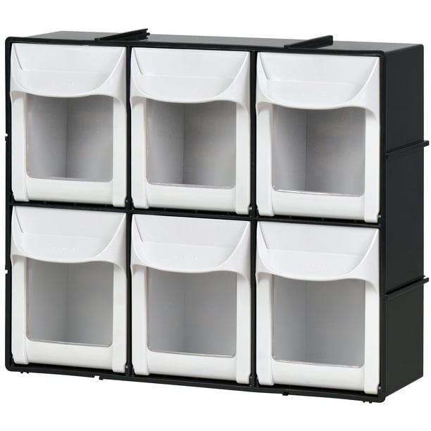 SHUTER FO306 12" Tip Out Bin System with 6 Drawers Stackable Organizer