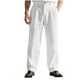 thumbnail image 2 of Pantalones de hombre de longitud completa, lisos, informales, con bolsillos, tipo recto, con botones en la cintura, para el tiempo libre y el trabajo, de poliéster., 2 of 9