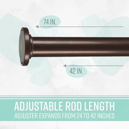 Home Details 42 to 74 Adjustable Straight Shower Curtain Tension Rod, Oil Rubbed