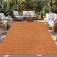 thumbnail image 2 of Burnt Orange Burlap Texture Outdoor Rug 6x9 Ft - Reversible Patio Rug Outdoor Camping Rugs, Farmhouse Vintage Orange Washable Indoor Outdoor Area Rugs, Non-Slip Outdoor Carpet Runner for Deck/Porch, 2 of 8