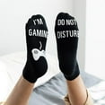 thumbnail image 4 of Do Not Disturb I'm Gaming Socks Cotton Novelty Funny Dress Fluorescent Socks for Boy Women Men, 4 of 5