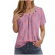 thumbnail image 1 of Camisetas de Cuello Redondo Impreso Gradiente de las Mujeres, Manga Corta Casual Top para el Uso Diario, 1 of 4