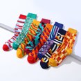 thumbnail image 4 of Xmyrz Calf Socks For Women Faddish Geometric Print Socks Cotton Holiday Skin-Friendly Casual Cute Socks, 4 of 4