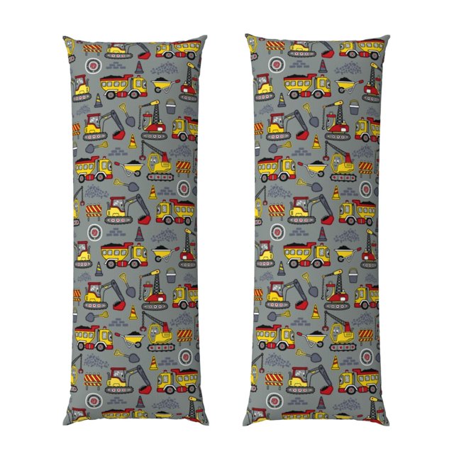 Fotbe Funny Construction Funda para Almohada Corporal con Diseño, Funda de Microfibra Ultrasuave de 20x54 Pulgadas, Ropa de Cama Elegante