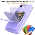 thumbnail image 2 of Decase Compatible with Apple iPhone 16E Case with Card Holder & Mirror, Military Grade Protection Hard Wallet Phone Case with Kickstand Cover fits for iPhone 16E,Shockproof Protection Cover,Purple, 2 of 6