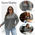 thumbnail image 5 of SHEWIN Sweatshirt for Women Plus Size Hooded Sweatshirts Fleece Sweatshirt V Neck Drawstring Long Sleeve Hoodie Pullover Tops for Fall 2025 Gray 3X, 5 of 9