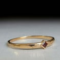 thumbnail image 3 of Engagement Ring Lab Created Princess Cut Garnet Solitaire 14k Yellow Gold Plated, 3 of 3