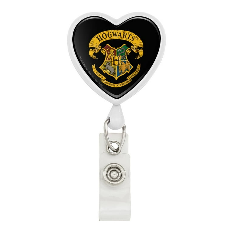 Harry Potter Ilustrated Hogwart's Crest Heart Lanyard Retractable Reel Badge  ID Card Holder 