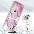 thumbnail image 5 of For Motorola Moto Edge 20 Lite Marble Patterned Case with Card Holder, Back Folio Kickstand PU Leather + Soft Crystal Bumper Edge, Magnetic Clasp Back Cover For Motorola Moto Edge 20 Lite,Darkpurple, 5 of 6