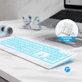 thumbnail image 3 of Wagpak Large Print Backlit Keyboard - Wired USB Lighted Computer Keyboard for Laptops,White, 3 of 7