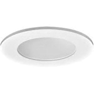 Ceramic Dome Reflector - Halo TL410WH 4 Inch LED Regressed Dome Frosted Lens White Reflector Trim Round Matte White Ring