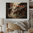 thumbnail image 2 of Designart "Red Lantern China Art painting II" Chinese Print on Natural Pine Wood, 2 of 5