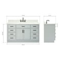 thumbnail image 3 of Ariel Hepburn 61 In. Oval Sink Vanity With 1.5 In. Carrara White Countertop In Grey, 3 of 10