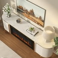 thumbnail image 3 of Sonegra 70" Fireplace TV Stand, Modern Entertainment Center for TVs Up to 80", TV Console Table for Living Room, Media Cabinet with Storage,70 Inch, White, 3 of 9
