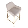thumbnail image 3 of Lumisource Daniella Contemporary/Glam Fixed-Height Bar Stool in Gold Metal and Cream Fabric - Set of 2, 3 of 8