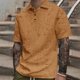 thumbnail image 2 of Blusa de Manga Corta para Hombre de Color Sólido Botón de Ocio Superior, Camisa de Moda de Cuello de Vuelta para el Uso Informal, 2 of 6