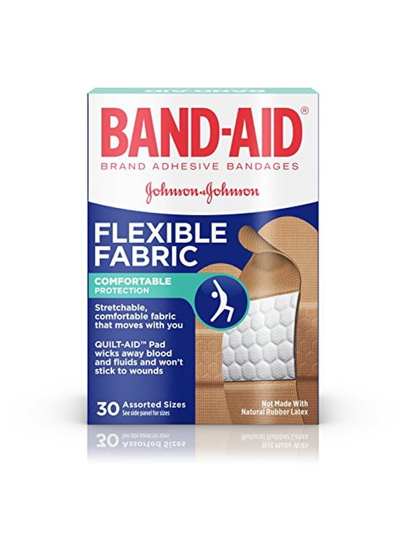Band-Aid Flexible Fabric Adhesive Bandages-30ct, Assorted Sizes