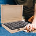 thumbnail image 4 of OFFIGAM Wooden Coin Display Holder with Adjustable Rings and Secure Lock for Organized Storage, 4 of 6