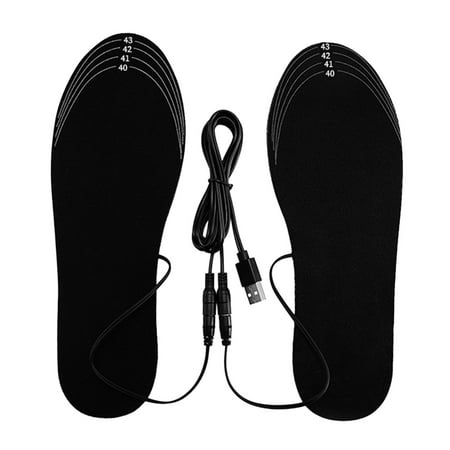 

Cropped Rechargeable Heated Insoles Foot Warmer Heater USB Charging Heat Shoes Boots Pad