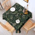 thumbnail image 2 of Dark Green Camo Classic Shapes Pattern Square Tablecloth,Waterproof Square Table Cover,Wipeable Spillproof Washable Table Cover for Home Kitchen Party Decor 42"X42"(107x107cm), 2 of 6