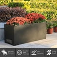 thumbnail image 2 of WORTH Metal Steel Planters 30" L.x11 W.x13 H. Rectangular Trough Planter Box, No Assembly Required, with 2 Mesh Vents, Unique Shape & Functional Design, Indoor Outdoor Home Garden - Black, 2 of 8