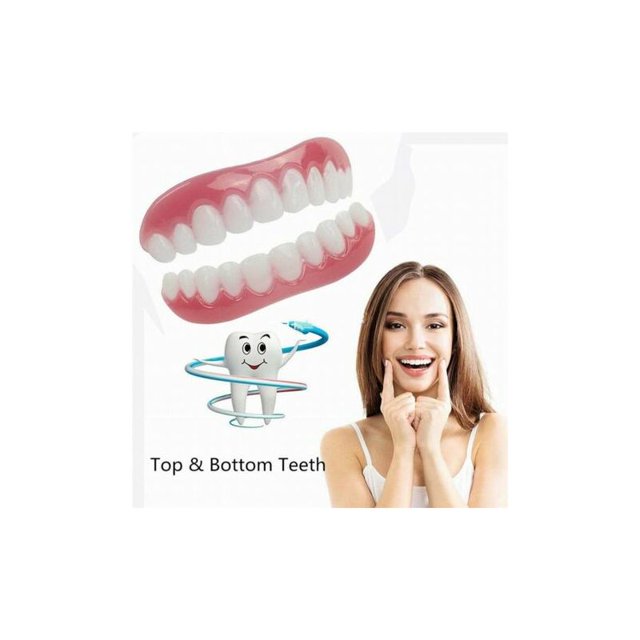 2 juegos de dentaduras, dentaduras superiores e inferiores, naturales y cómodas, protegen los dientes y restauran una sonrisa segura TUNC Sencillez