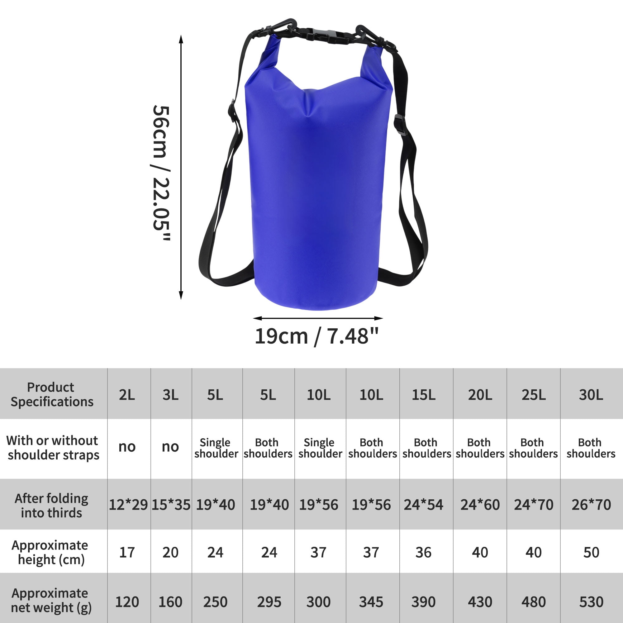 Unique Bargains Durable Waterproof Dry Bag Light Blue