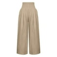 thumbnail image 5 of ZZwxWA Womens Summer 2 Piece Outfits Sleeveless Crop Top Tank and Wide Leg Pants Linen Pants Beach Vacation Sets, 5 of 6