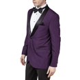 thumbnail image 3 of Adam Baker West End by Men's 9-3416 Slim Fit One Button Satin Shawl Collar 2-Piece Tuxedo Suit - Purple-54R, 3 of 4
