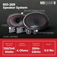 thumbnail image 4 of MB Quart 6"x9" Coaxial Reference Car Speaker System, 2-Way Audio, 240W Output, 4 of 9