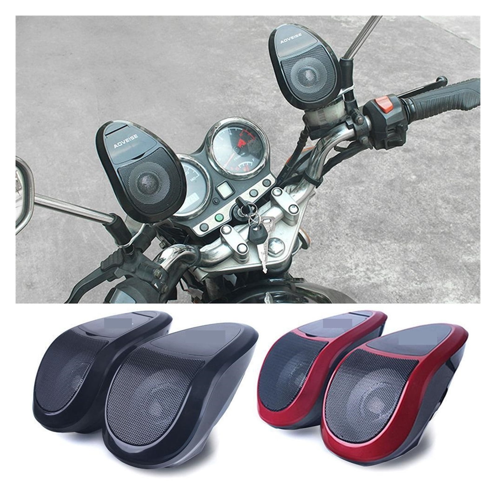 Motorcycle Wireless Bluetooth Speakers Waterproof Stereo Aud-io Amp System MP3 Aud-io Player FM Radio With LED Light ,Quality Sound