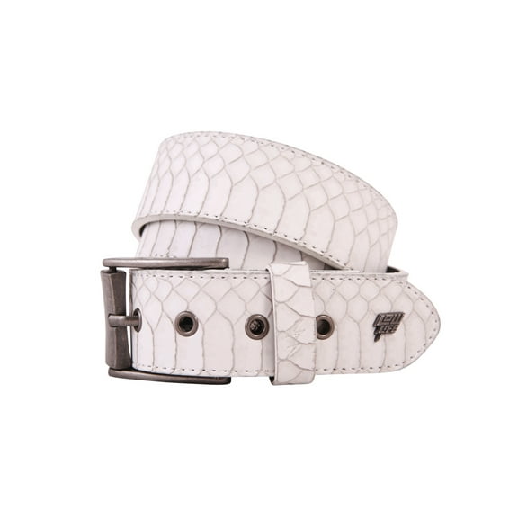 Adder Leather Belt [White Snakeskin]