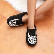 BERANMEY Halloween Slippers for Women Perfect Soft Plush Comfy Warm Slip-On Cute Womens Slippers Indoor Fluffy House Slippers for Women and Men Non-slip Fuzzy Flat Slides