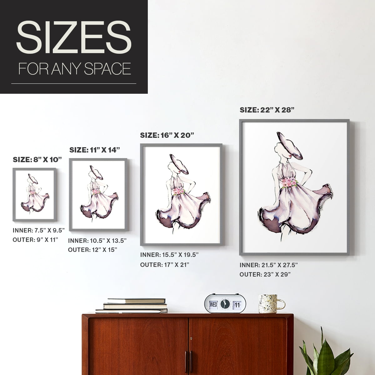 Strike A Pose II in Paper Solid Wood 22 x 28 Framed Print
