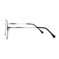 thumbnail image 4 of 90s Large Round Optical Quality Metal Rim Blue Light Flitering Computer Glasses Silver Black, 4 of 4