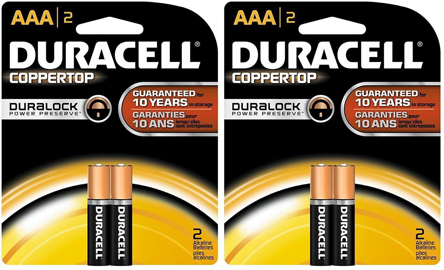 Duracell Battery Alkaline Size AAA (2 Sets of 2)