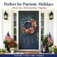 thumbnail image 6 of SLUMLOVE 22" Patriotic Wreath for Front Door with 2 American Flags, Red White and Blue 4th of July Wreath for Independence Day, Memorial Day & USA 250th Anniversary Decor, 6 of 10