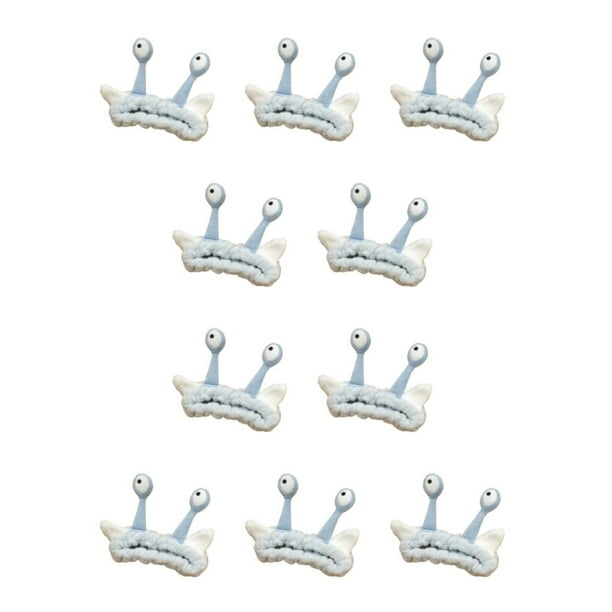 Minnieouse Diadema de felpa resistente y duradera para orejas de ojos de caracol Diadema ligera y adorable para lavarse la cara azul claro azul claro 10piezas