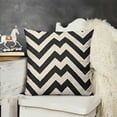 thumbnail image 2 of ONETECH Square Decorative Throw Pillows Cushion Covers Black&amp; Beige Stripes Modern Geometry Print Home Pillowcases, 2 of 5