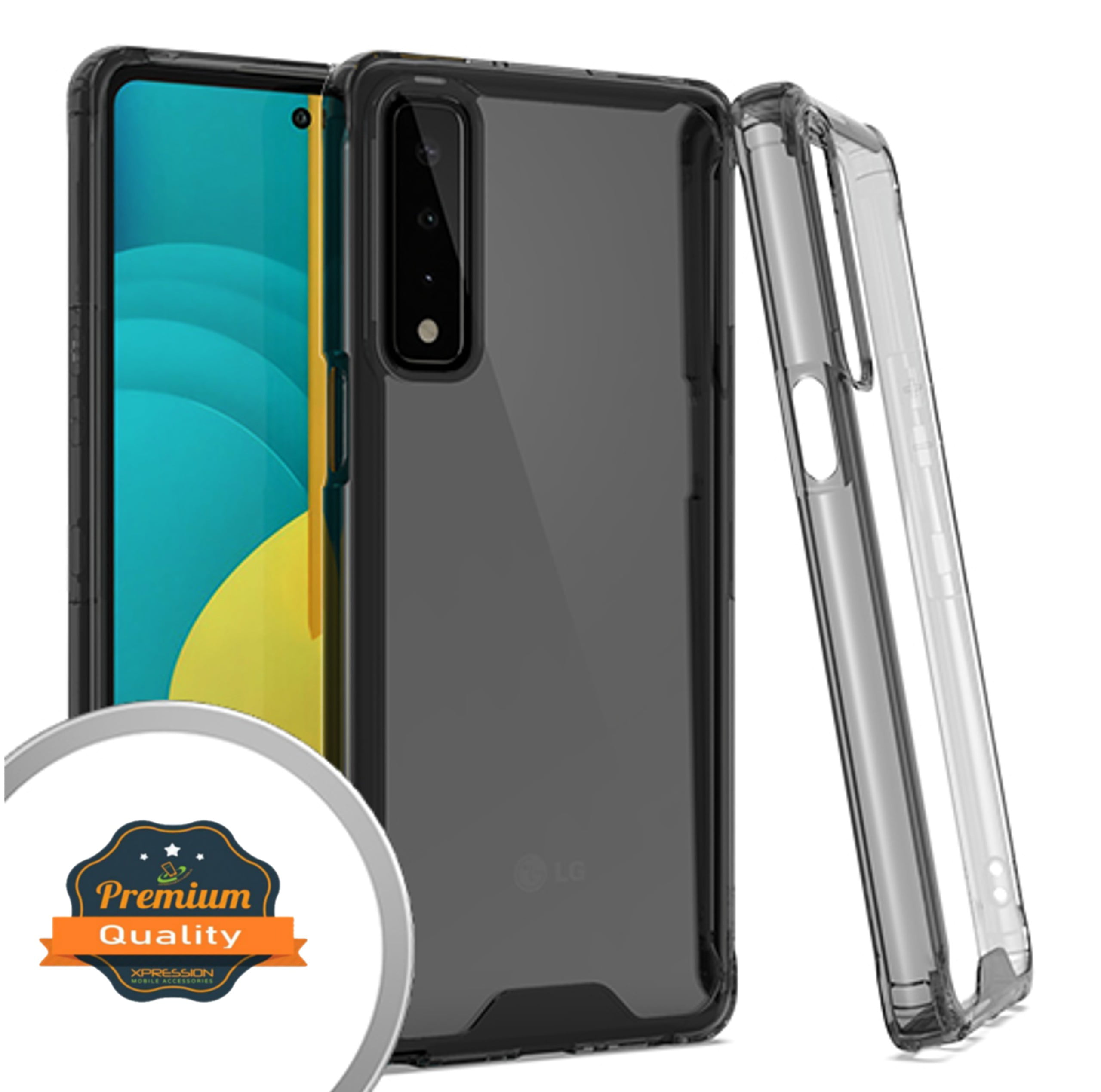 Xpression Case for Galaxy A72 5G Full Body Frame [Shock-Absorption] Rugged Hybrid Defender Rubber Gummy TPU Hard Protective Phone [Smoke Black] - Walmart.com