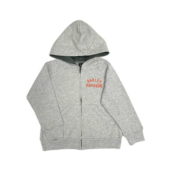 Harley-Davidson Little Boys' Bar & Shield Logo Knit Zip-Up Hoodie - Gray (4/5), Harley Davidson