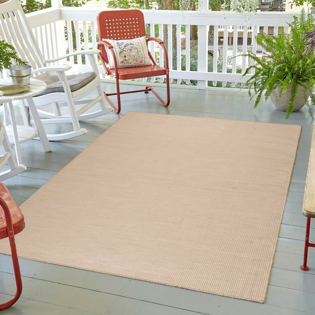 Erbanica Quick Dry Solid Indoor Outdoor Rug, 6 ft 7 in x 9 ft, Water and Mildew Resistant, UV Protective Coating
