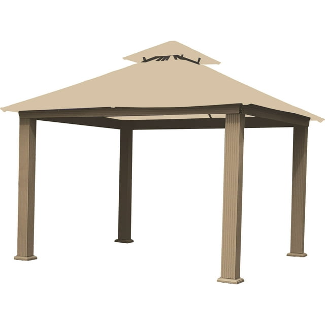 ACACIA 12' x 12' Aluminum Frame with OutDura Soft Top Gazebo in Linen