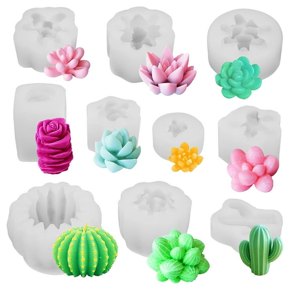 GOOHOCHY  10 Pcs Wax Melt Molds Decorations Homemade Candle DIY