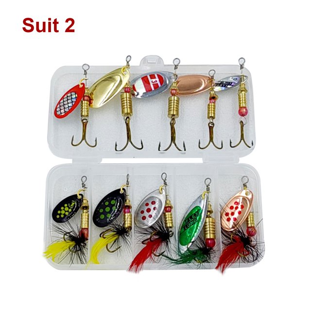 10 señuelos de pesca Spinnerbait para lubina, trucha, salmón, lucioperca, duros