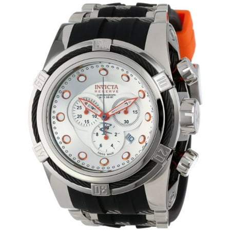 Silver Dial Polyurethane - 14071 Mens Bolt Reserve Chronograph Silver Dial Black Polyurethane Watch
