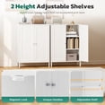 thumbnail image 4 of SOLAURA Bathroom Storage Cabinet, Wooden Floor Cabinet with Magnetic Double Doors & Adjustable Shelves, Freestanding Cupboard for Bathroom, Laundry Room, Entryway & Small Apartments, White, 4 of 8