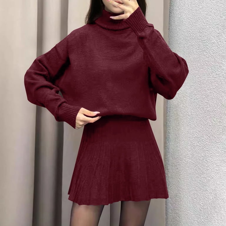 combo sweater dress Wholesale Shawl Hoodie in Green have combo AUNVITO Women's Knitted Dress Set