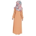 thumbnail image 3 of Bimba Islamic Clothes For Women Long Dress With Printed Hijab/Scarf Rayon Abaya Maxi Front Button Muslim Dress, 3 of 7