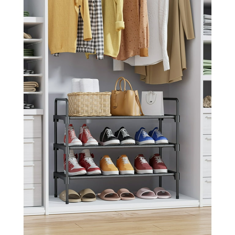 Sakugi 3-Tier Shoe Rack, Sturdy Shoe Organizer, Shoe Shelf Holds